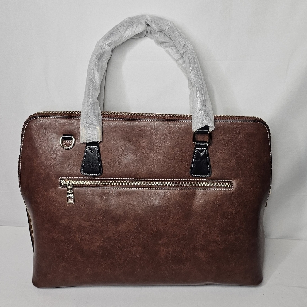 CLUCI Leather Briefcase for Women 15.6 Inch Laptop Business Vintage Slim Ladies - Picture 8 of 11